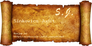 Sinkovics Judit névjegykártya